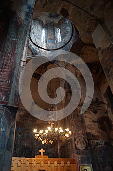 The interior of the church. Church of the Archangels - in Kakheti, Georgia.