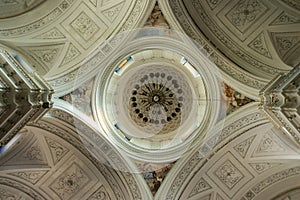 Interior Church cupola from the bottom up in symmetry photo