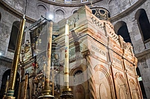 Interior of Church of the Holy Sepulchre in Jerusalem, Israel