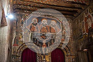 Interior of the church of the Holy Trinity, Gondar Ethiopia