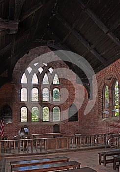 The interior of the Church at Jamestown.