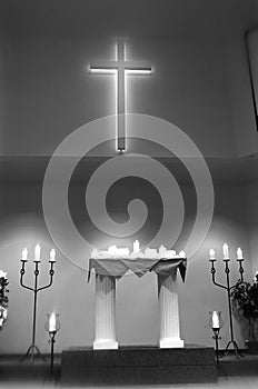 Interior of church prior to wedding