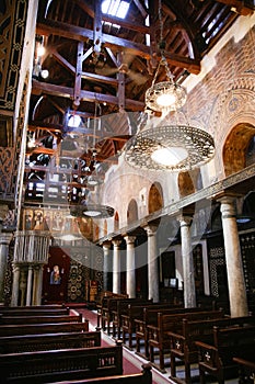 Interior of church Saint Mary Virgin at Cairo Egypt