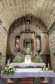 Interior of the Church of San Benito in Cambados, Rias Bajas, Pontevedra, Galicia, Spain