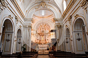 Interior of the church of Santa Maria Assunta in Positano