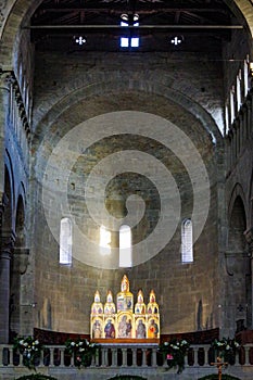 Interior of the Church of Santa Maria della Pieve, Arezzo, Tuscany - Italy