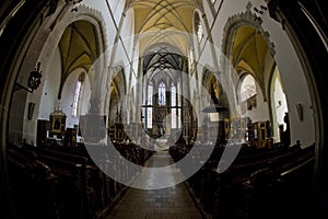 Interiér kostela sv. Egídia, Bardejov, Slovensko