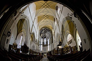 Interior of church of St. Egidius, Bardejov, Slovakia