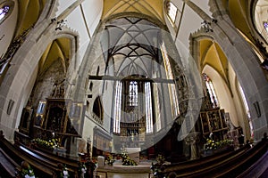 Interiér kostela sv. Egídia, Bardejov, Slovensko