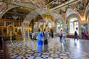 Interior of the Church of St. Sergius. Trinity Lavra of St. Sergius, Sergiev Posad, Russia