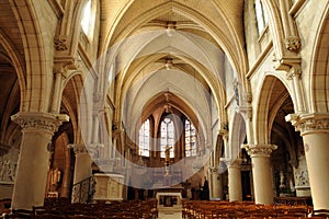 The interior of the church of Vigny in Val d Oise