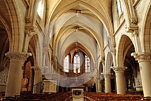 The interior of the church of Vigny in Val d Oise photo