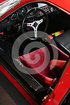 Interior of a classic racing racing Porsche 904 - air intake photo