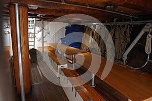 Interior of a classical wooden ship