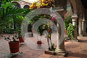 Interior cloister of the Convent de La Popa in Cartagena, Colombia photo