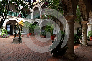 Interior cloister of the Convent de La Popa in Cartagena, Colombia photo
