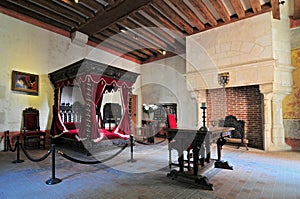 Interior of Clos Luce mansion in Amboise. Leonardo da Vinci lived here for the last three years of his life and died there on 2