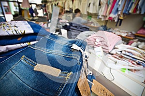 Interior of a clothing store for children