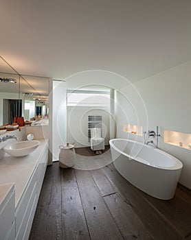 Interior, comfortable bathroom