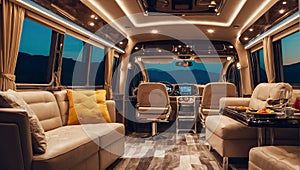 Interior a comfortable motorhome recreational travel