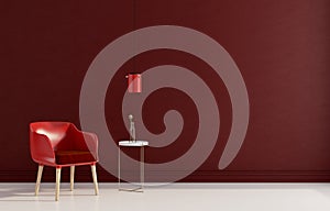 Interior composition with a red chair