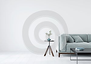 Interior composition with a soft sofa and tables