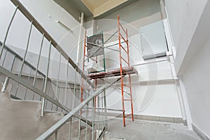 Interior construction of housing project. Room is under renovation or under construction.