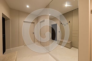 Interior of a corridor in a modern apartment in a new building