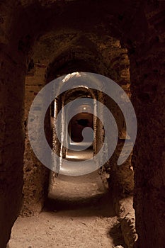 Interior corridors of El Badi Palace