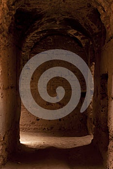 Interior corridors of El Badi Palace