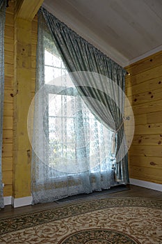 Interior in a country wooden house