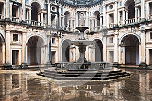 Interior Courtyard of the Convent of Christ Tomar Portugal.