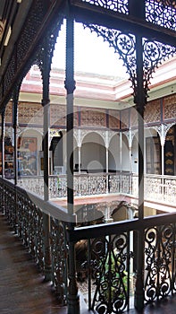Interior and courtyard of the green mansion in Penang