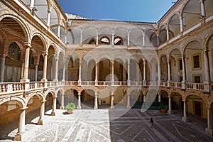 Interior courtyard of the Norman palace in Palermo, Italy