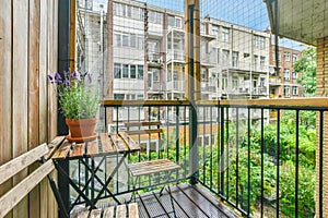 The interior of a cozy, modern balcony