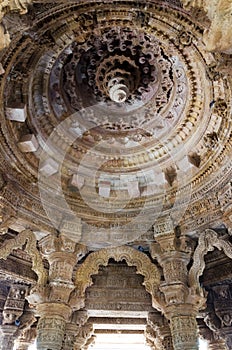 Interior crafted designs on rocks at Sun Temple Modhera