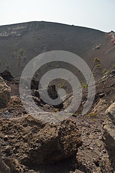 Interior Crater Of The San Antonio Volcano On The Island Of La Palma In The Canary Islands. Travel, Nature, Holidays, Geology.