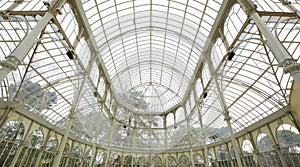 Interior of crystal palace in Madrid, Spain.