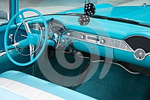 Interior Dashboard of Classic 1956 Convertible