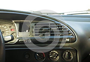 Interior dashboard of old car