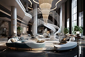 interior decoration Luxurious hotel hall