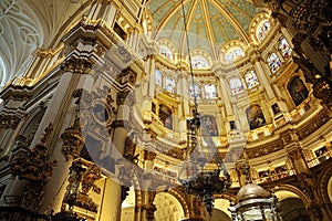 Interior decorations of Granada Royal Cathedral