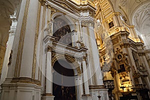 Interior decorations of Granada Royal Cathedral
