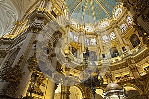 Interior decorations of Granada Royal Cathedral