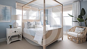 Interior deisgn of Bedroom in Coastal style with Four-Poster Bed