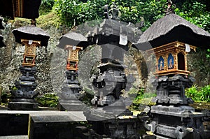 Interior design and ancient decoration gardening of Goa Gajah temple or Elephant Cave significant Hindu archaeological site for