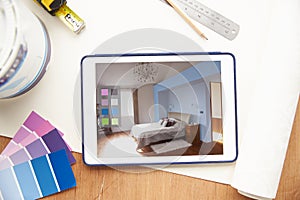 Interior Design Application On Digital Tablet