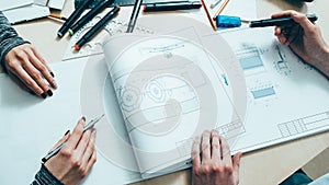 Interior design architect teamwork engineers