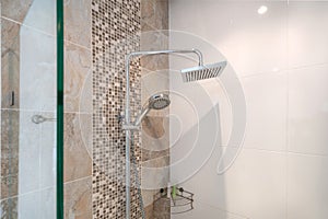 Interior design bathroom with shower head