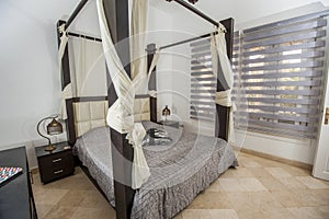 Interior design of bedroom in luxury holiday villa